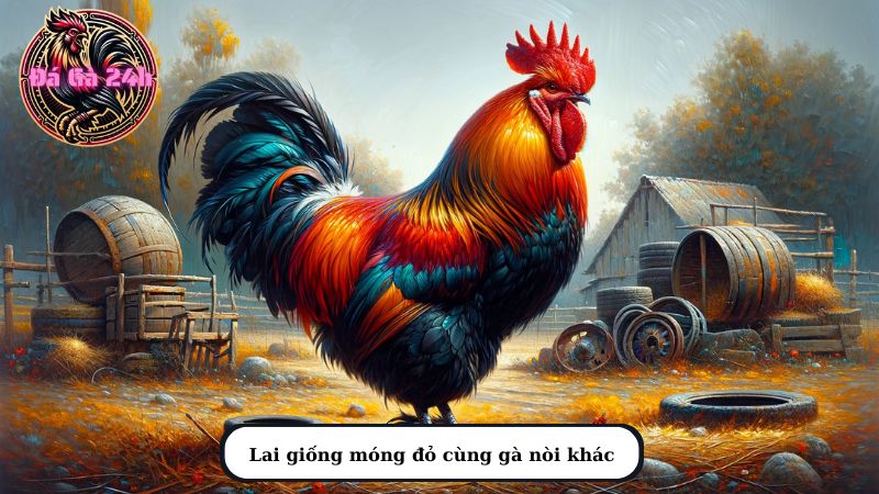 Lai giống móng đỏ cùng gà nòi khác